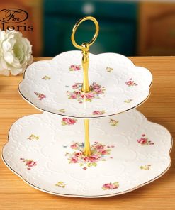 Đĩa sứ 2 tầng mẫu 02