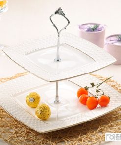 Đĩa sứ 2 tầng mẫu 05